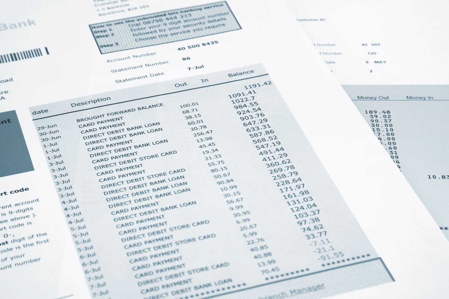 Recent Bank Statement